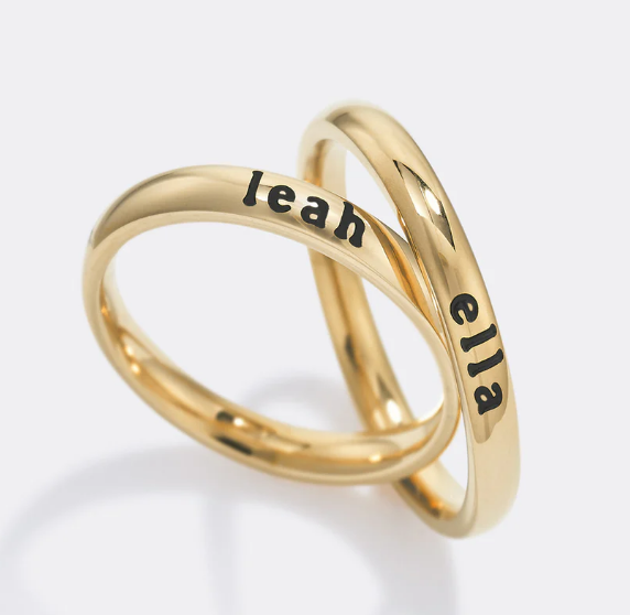 Tiny Stackable Name Ring